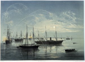 Inhuldiging van het Suezkanaal door G. Nicole. 1869 door Edouard Riou