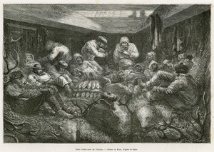 Verdwaald en uitgeput van vermoeidheid, wordt de bemanning van de expeditie opgevangen door het Russische vissersschip, de Nicholas, en eindigt de reis in de ruimen van het schip, gestapeld tussen de vislading en jachttrofeeën (hertengewei, ijsbeerhuid). G
