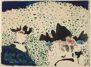 Vier dames met fraaie hoeden door Edouard Vuillard