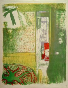 Interieur met hanglamp door Edouard Vuillard