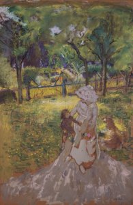 Moeder en kind in de tuin door Edouard Vuillard