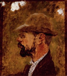 Portret van de schilder Henri de Toulouse Lautrec in profiel