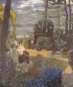 Het terras in Vasouy, de tuin, 1901 door Edouard Vuillard
