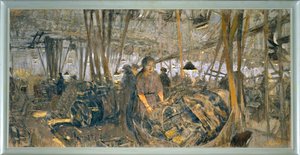 Wapenfabriek in Lyon: de torens - ... (tempera op doek) door Edouard Vuillard