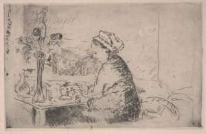 Vrouw met een boeket, c.1924 door Edouard Vuillard