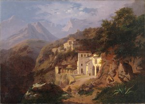 Het Kapucijnenklooster in Cava (Salerno) 1838