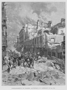 Bombardement van Palermo bij de aankomst van Garibaldi