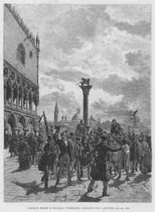 Daniele Manin en Niccolo Tommaseo bevrijd uit de gevangenis