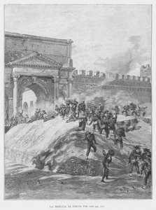 De Breuk van Porta Pia door Edouardo Matania