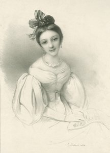 Portret van Clara Wieck-Schumann 1819-1896 door Eduard Clemens Fechner