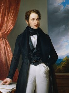 Portret van de violist en componist Josef Benesch 1795-1873, 1840