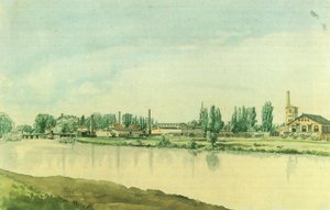 Duits: De Borsig-fabrieken in Moabit door Eduard Gaertner