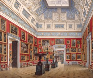 Interieurs van de Nieuwe Hermitage. De Kamer van Vlaamse schilderkunst, 1854 door Eduard Hau