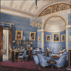Interieurs van het Winterpaleis. Het Boudoir van Keizerin Maria Alexandrovna