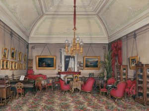 Interieurs van het Winterpaleis. Het Vijfde Gereserveerde Appartement. De Salon van Grootprinses Maria Alexandrovna, 1874