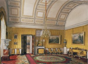 Interieurs van het Winterpaleis. Het Eerste Gereserveerde Appartement. De Gele Salon van Grootvorstin Maria Nikolajevna, 1866