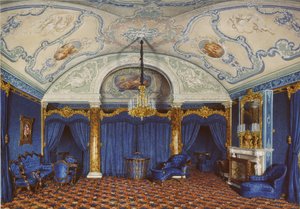Interieurs van het Winterpaleis. Het vierde gereserveerde appartement. Een slaapkamer, 1868