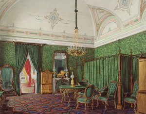 Interieurs van het Winterpaleis. Het Derde Gereserveerde Appartement. Een Slaapkamer, 1873 door Eduard Hau