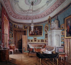 Uitzicht op de kamer van Paul I in Gatchina
