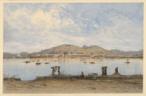 Haven van Nagasaki door Eduard Hildebrandt