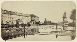 Gezicht op de Oranje-Nassau-kazerne in Amsterdam door Eduard Isaac Asser