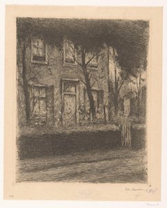 Voortuin van een huis met heg door Eduard Karsen (signed by artist)
