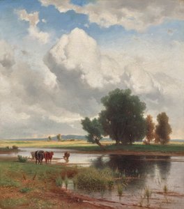 Partij bij Lundenburg door Eduard Peithner von Lichtenfels