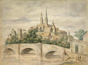 Uitzicht op Fritzlar door Eduard Stiegel