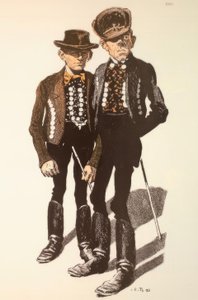 De kenner. Jij, Loisl, kijk daar, daar gaat mijn advocaat. door Eduard Thöny