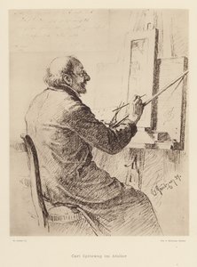 Portret van Carl Spitzweg, Duitse Romantische schilder