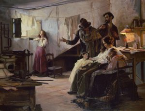 De familie van de anarchist op de dag van zijn executie door Eduardo Chicharro y Agüera