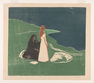 Twee vrouwen aan de kust