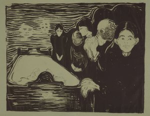Aan het sterfbed door Edvard Munch