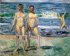 Badhuis schilderij door Edvard Munch (1863-1944) door Edvard Munch