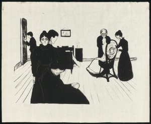 De dood in de ziekenkamer door Edvard Munch