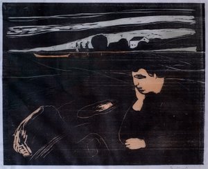 Avond (Melancholie III) door Edvard Munch
