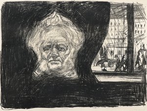 Henrik Ibsen in het café van het Grand Hotel, 1902 door Edvard Munch