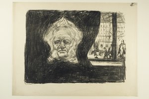 Henrik Ibsen in het Grand Café door Edvard Munch