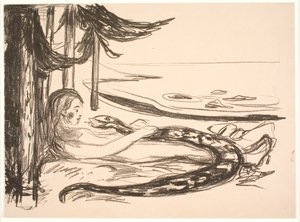 De Vrouw en de Slang door Edvard Munch