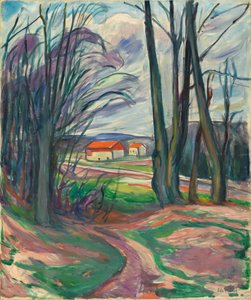 Landschap in Skøyen, 1920s door Edvard Munch