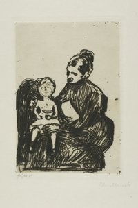Verpleegster met een Jongen/De Moeder en het Huilende Kind door Edvard Munch