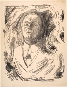 Zelfportret met sigaret door Edvard Munch