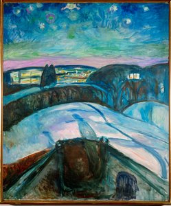 Sterrennacht (olieverf op doek) door Edvard Munch