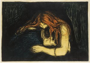 De Vampier II, 1895-1900 door Edvard Munch