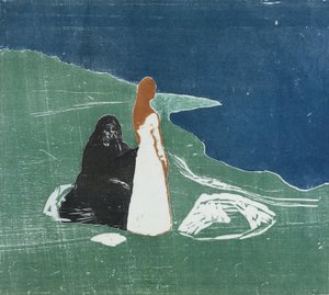 Twee vrouwen op een strand