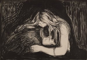 Vampier II. 1895/1902 door Edvard Munch