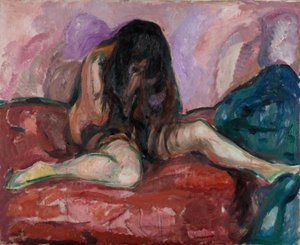 Huilende naakte vrouw door Edvard Munch