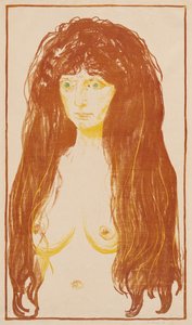 Vrouw met rood haar en groene ogen (De zonde) door Edvard Munch