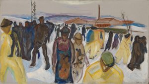 Arbeiders die naar Huis Terugkeren door Edvard Munch