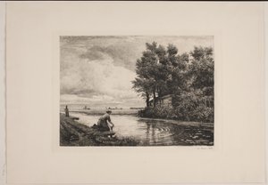 Hollands Landschap met Waterloop door Edvard Petersen